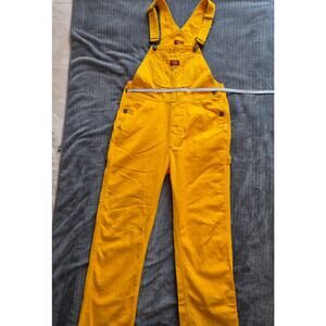 Dickies Bib Overalls Women's Size Small Yellow Denim Carpenter